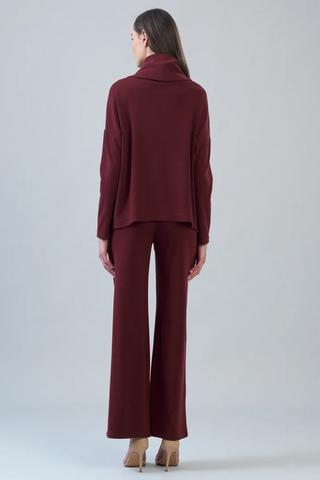 Lounge Knit - Tipped Hem Sweater - Burgundy Clara Sunwoo T92NW