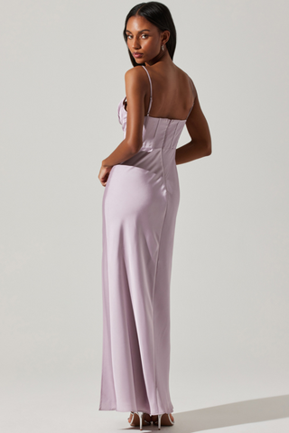 ASTR Cannes Satin Bustier Maxi Dress