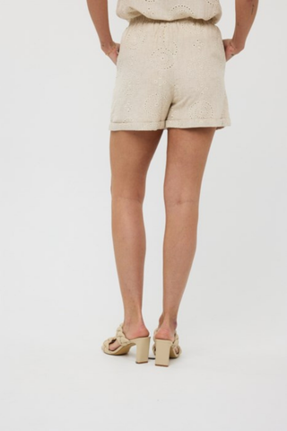 EsQualo Embroidered Linen Shorts