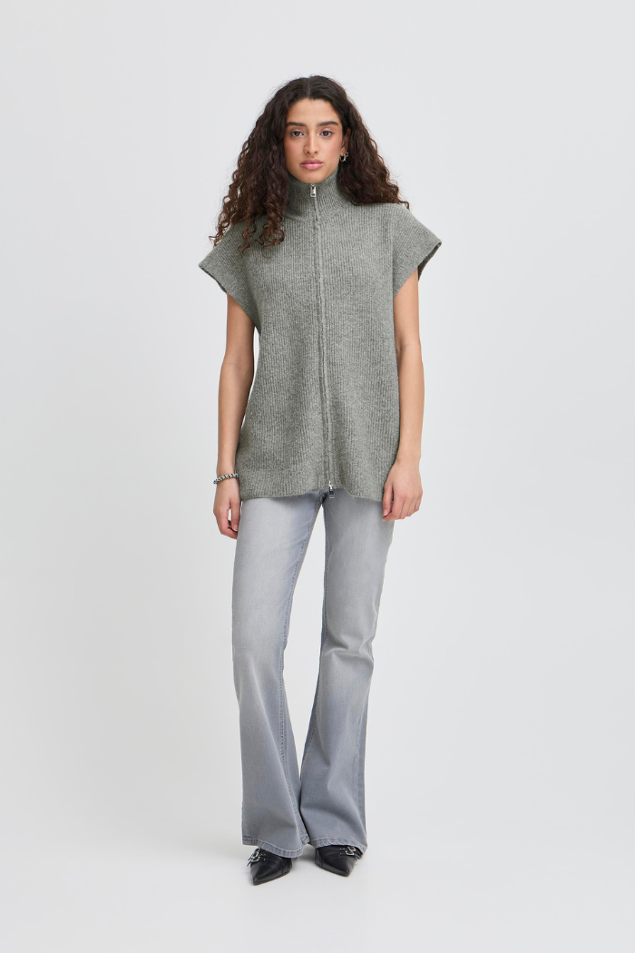 ICHI IHDucie Zip Front Sweater Vest  20124044