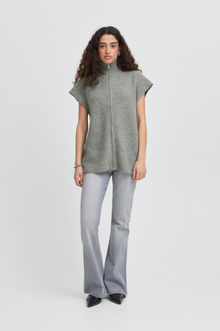 ICHI IHDucie Zip Front Sweater Vest  20124044