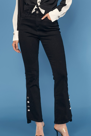 oo la la Button Trim Detail Jeans M9910