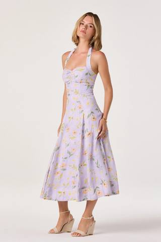 Jesenia Halter Floral Midi Dress ASTR ACDR103372