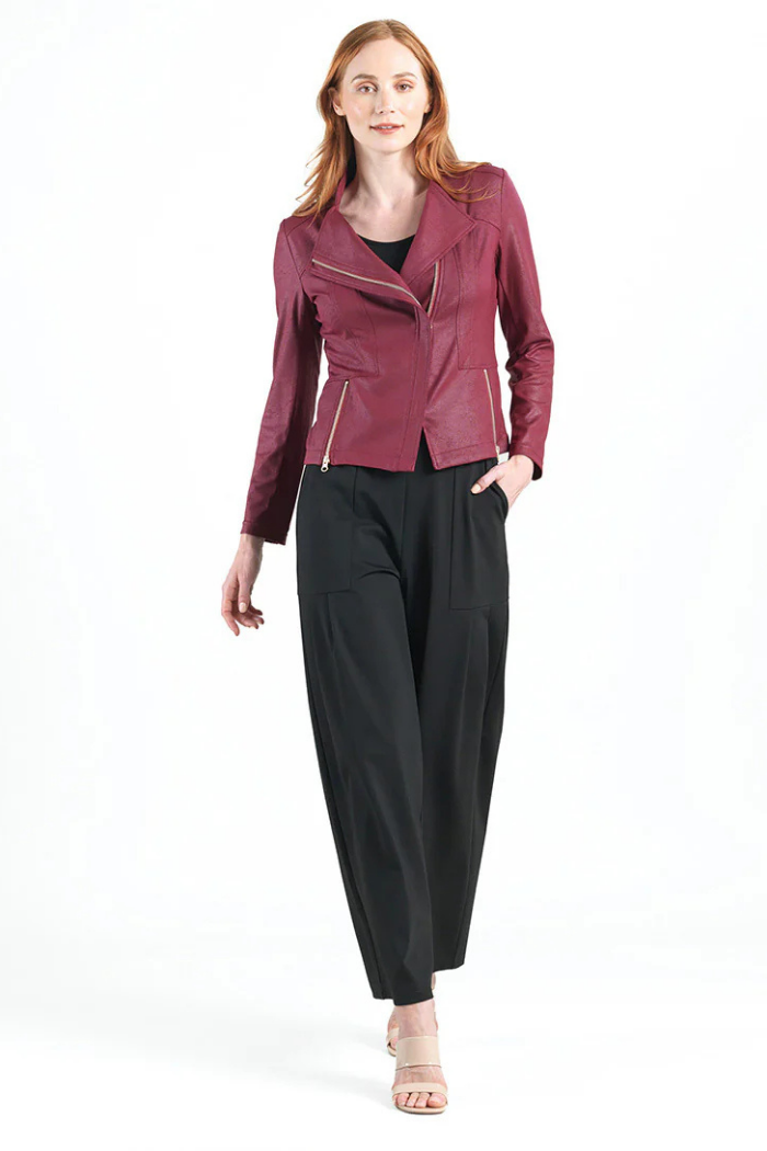 Clara Sunwoo Liquid Leather ™ Signature Jacket - Merlot JK161