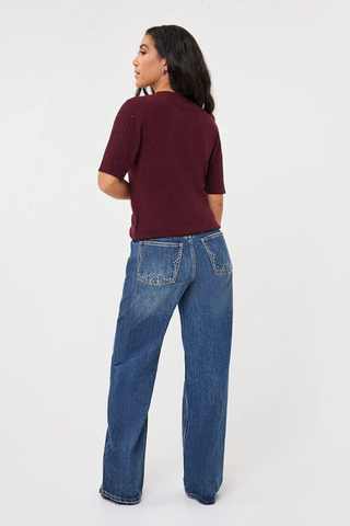 Sparkle Short Sleeve Sweater EsQualo F26.02539
