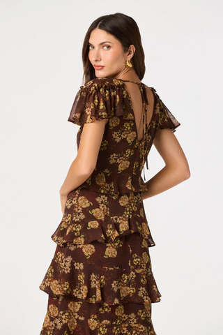 Odalys Flutter Sleeve Maxi Dress ASTR ACDR103541