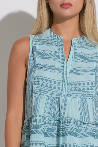 Elan A-Line Sleeveless Mini Dress - Blue CNE5665