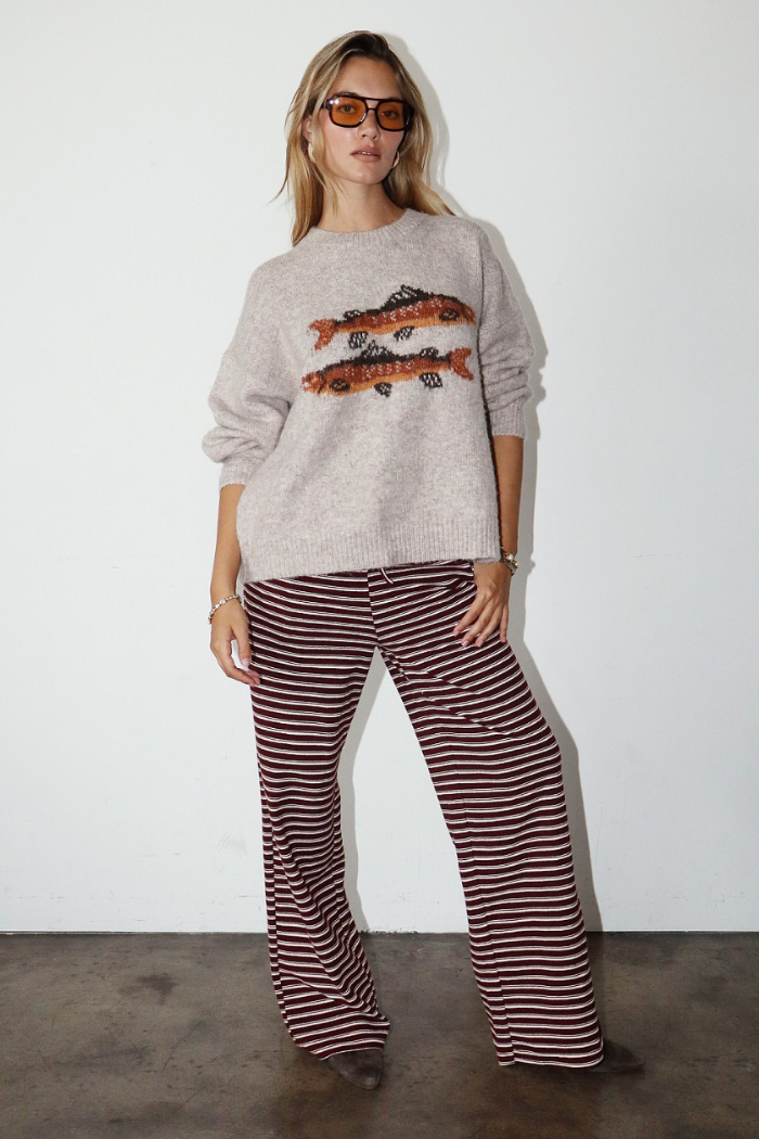 Fish Motif Knit Sweater