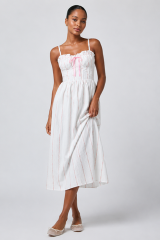 Lulus Danica Corset Sweetheart Midi Dress WS-2408003