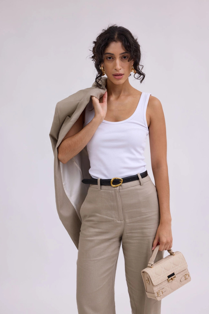 Most Wanted Basic Leather Belt with Asymmetrical Buckle - Black