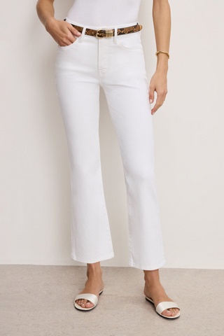 Good American Good Legs Crop Mini Boot Jeans White