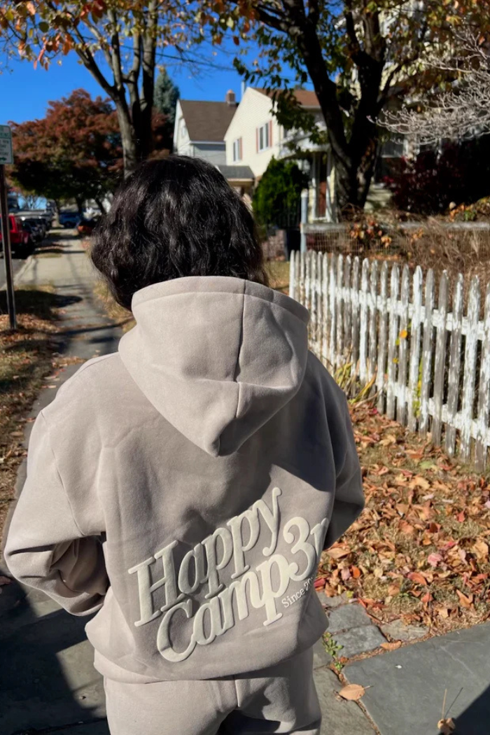 Happy Camp3r Puff Series Hoodie - Taupe