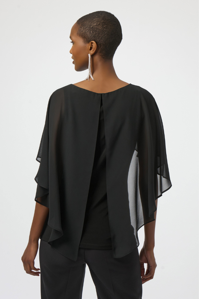 Ribkoff Chiffon and Silky Knit Cape Top 254021