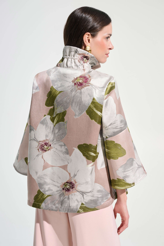 Signature | Floral Jacquard Trapeze Jacket With Bell Sleeves Ribkoff 262702