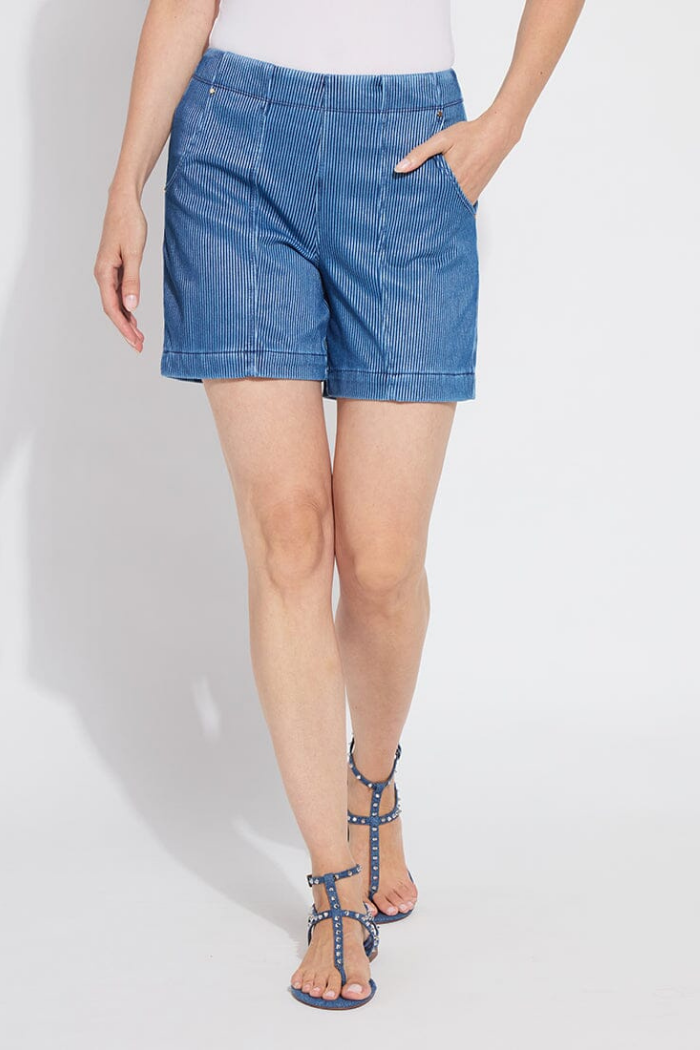 Lyssé Amira Denim Short - Mid Wash Sheen