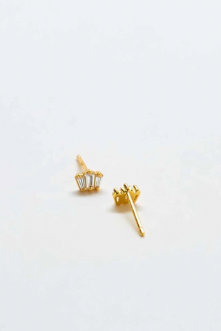 Trio Baquette Gold Studs