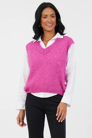 Suzy D Fedora Soft Knit V Neck Tank