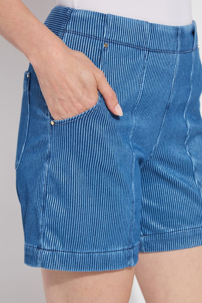 Lyssé Amira Denim Short - Mid Wash Sheen