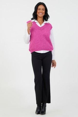 Suzy D Fedora Soft Knit V Neck Tank