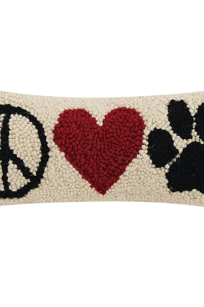 Peace Heart Paw Pillow