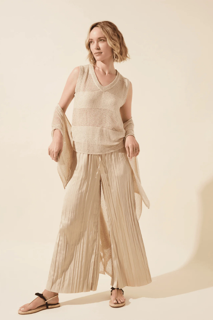 Lyssé Bria Sequined V-Neck Shell