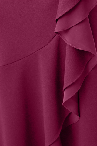 Scuba Crepe and Chiffon Ruffled Trumpet Gown 263741