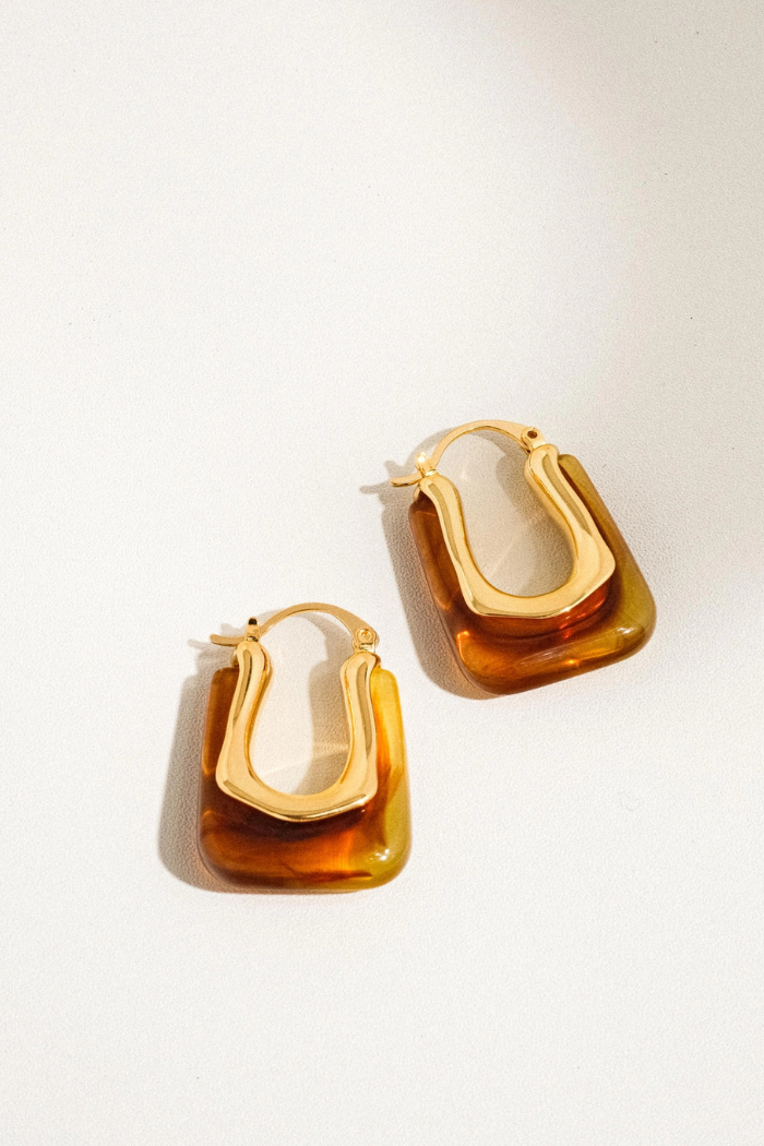 Flânerie by MAIQ Talia U-Shaped Boho Hoop Earring - Red