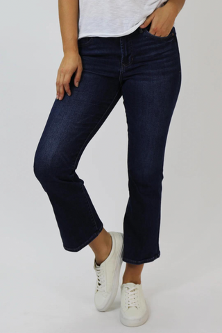 Dear John Jeanne Super High Rise Cropped Flare Jeans - Richmond
