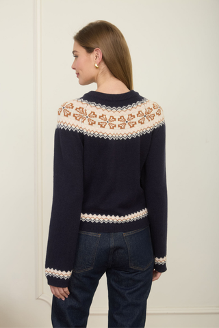 Navy Fair Isle Cardigan Zoe and Claire SP1332