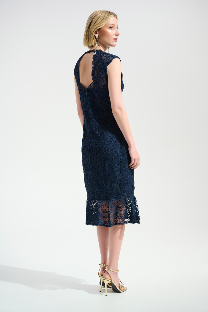 joseph ribkoff navy lace dress Joseph Ribkoff Dress Navy Blue Dress Lace At Top Size 8