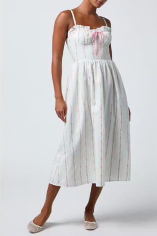 Lulus Danica Corset Sweetheart Midi Dress WS-2408003