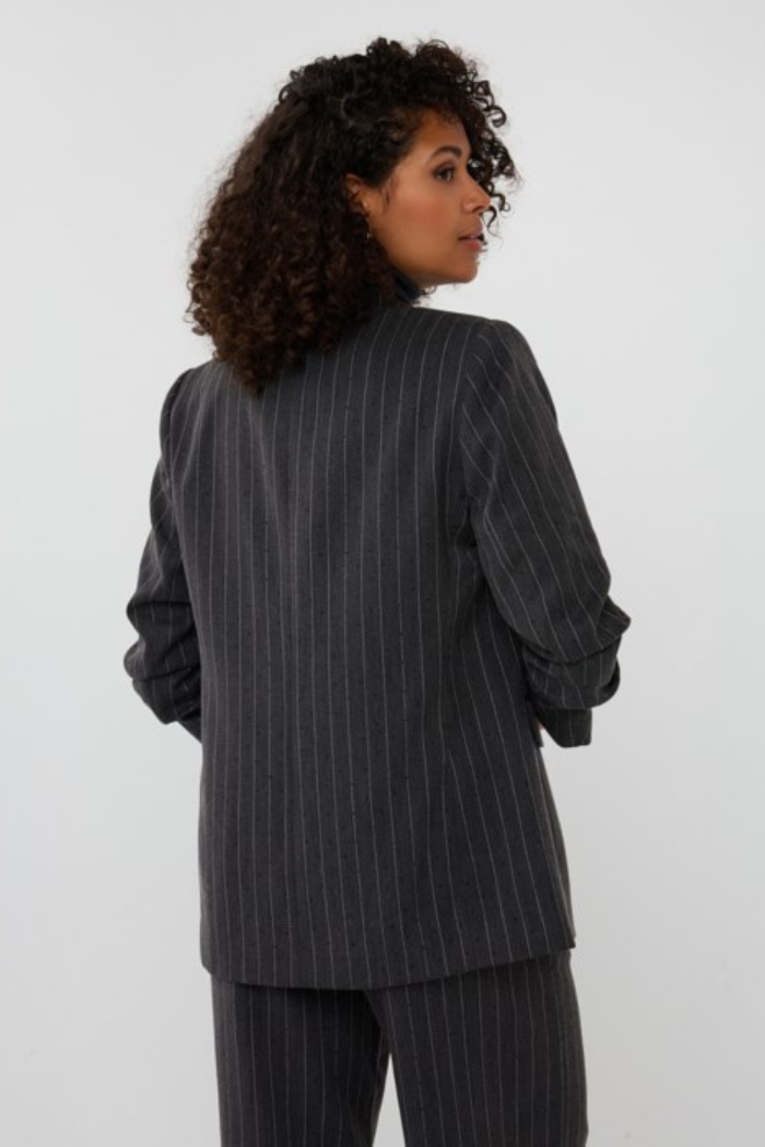 EsQualo Pinstriped Blazer with Black Studs F2510516