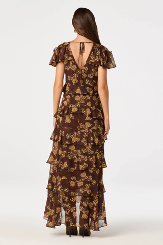 Odalys Flutter Sleeve Maxi Dress ASTR ACDR103541