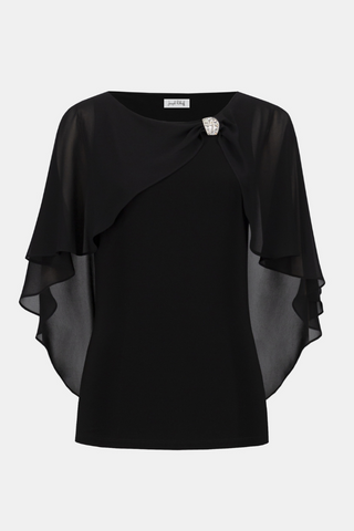 Ribkoff Chiffon and Silky Knit Cape Top 254021