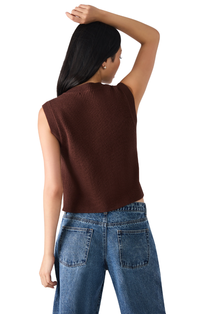 Steve Madden Aliya Sweater Vest - Chocolate BP306955