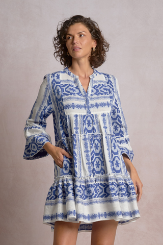 Elan Grecian Tiered Mini Dress CPE5570