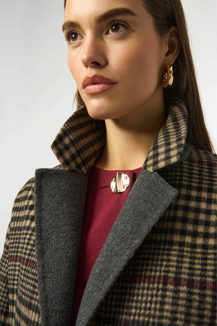 Wool Blend Plaid Double-Faced Coat Ribkoff 253946