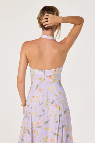 Jesenia Halter Floral Midi Dress ASTR ACDR103372