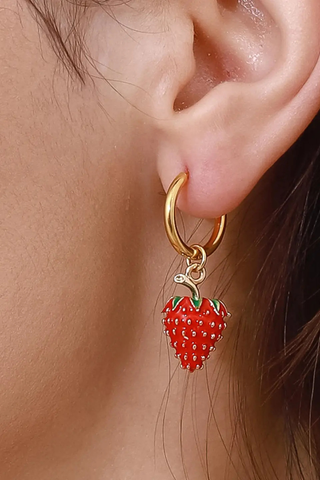 Flânerie by MAIQ Berry Gold Non-Tarnish Strawberry Earring