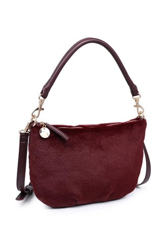 Jordan Faux Fur Crossbody - Burgundy Urban Expressions 29746F