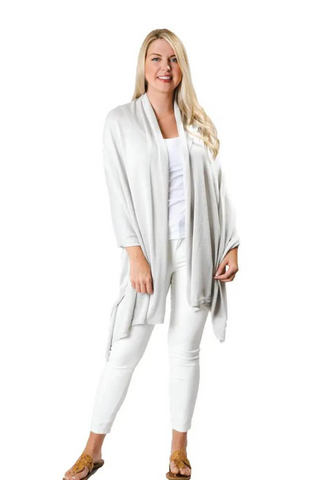 Metallic silver soft bamboo wrap