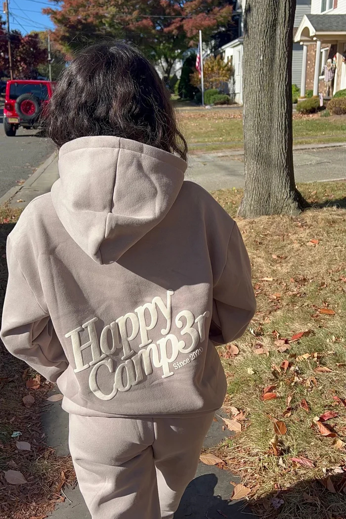 Happy Camp3r Puff Series Hoodie - Taupe