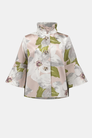 Signature | Floral Jacquard Trapeze Jacket With Bell Sleeves Ribkoff 262702