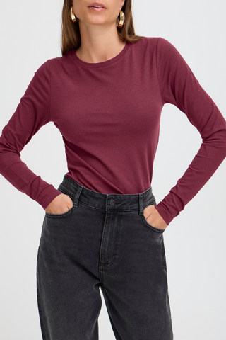 b. young BYPamila Long Sleeve Jersey Tee - Port Royale 20807594