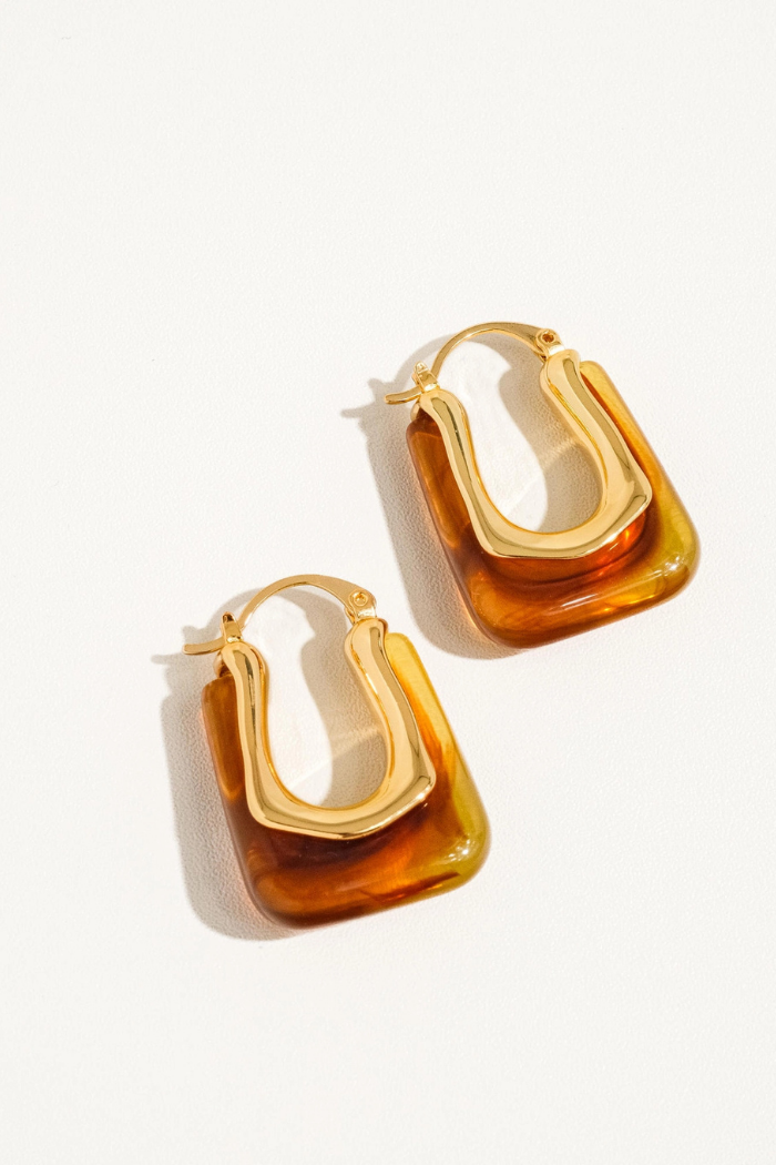 Flânerie by MAIQ Talia U-Shaped Boho Hoop Earring - Red