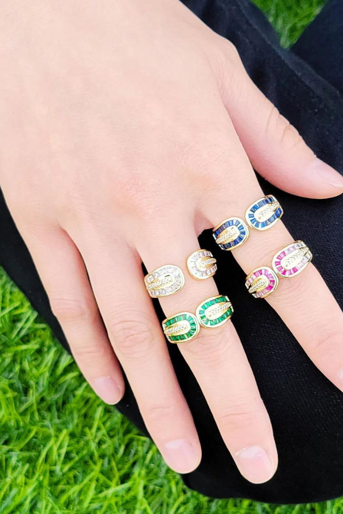Open Front Baguette Ring