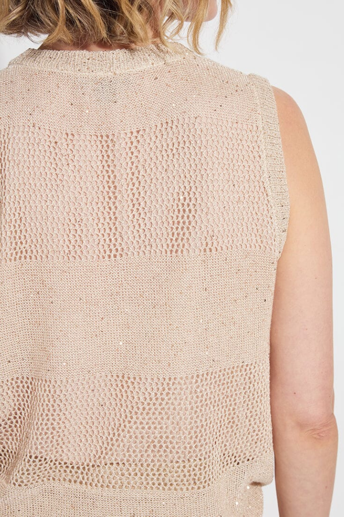 Lyssé Bria Sequined V-Neck Shell