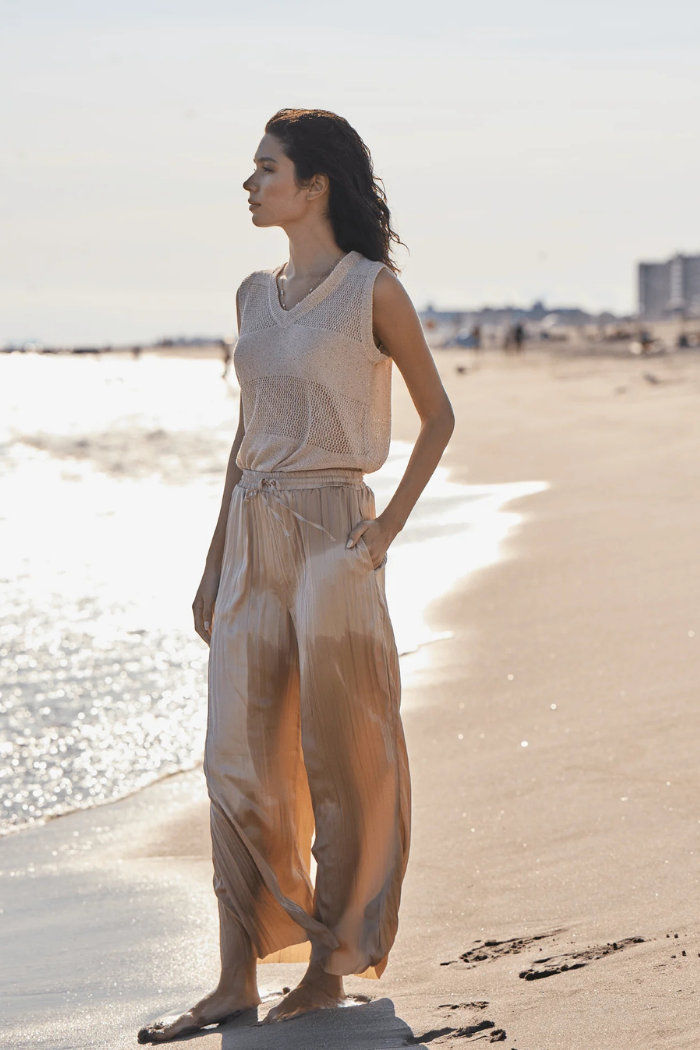 Lyssé Bria Sequined V-Neck Shell