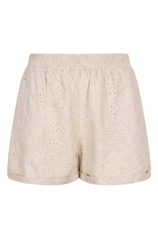 EsQualo Embroidered Linen Shorts