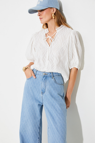 Suncoo Reino High Waisted Jacquard Jeans